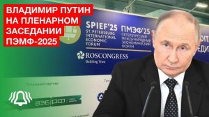 Пленарное заседание ПЭМФ-2025 с участием Владимира Путина