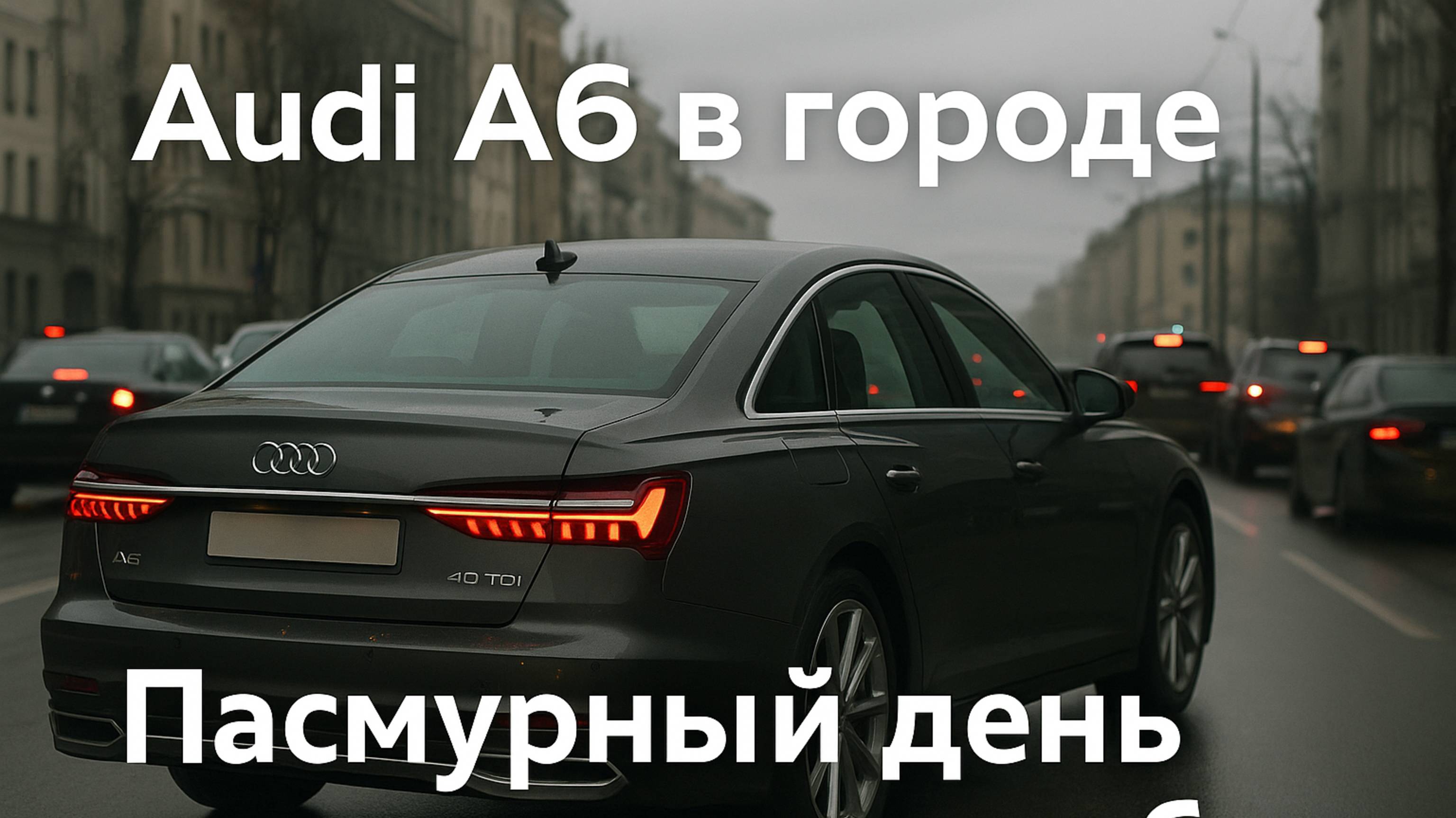Audi A6 в городе  Пасмурный день начинается с пробки