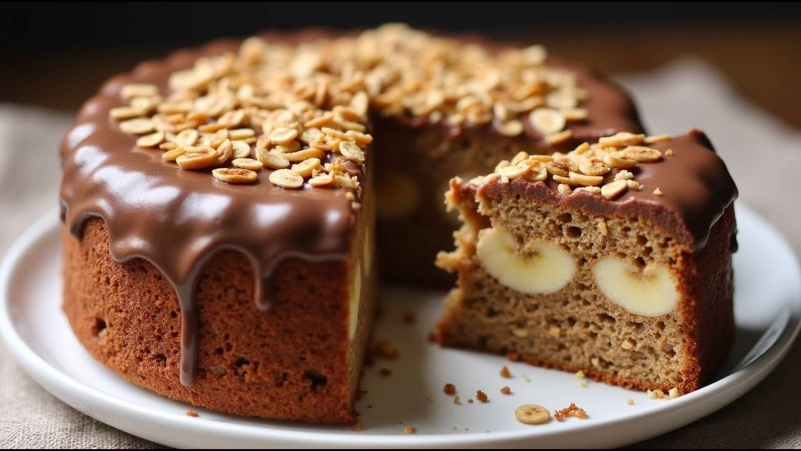 Так просто и вкусно овсянка, бананы и яблоки в идеальном пироге
