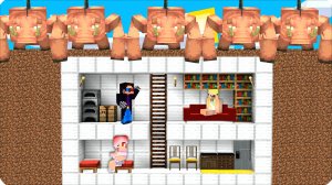 👷♀️ СТРОИМ БУНКЕР Чтобы СПРЯТАТЬСЯ ТАМ НОЧЬЮ от МОНСТРОВ в МАЙНКРАФТ! НУБИК
