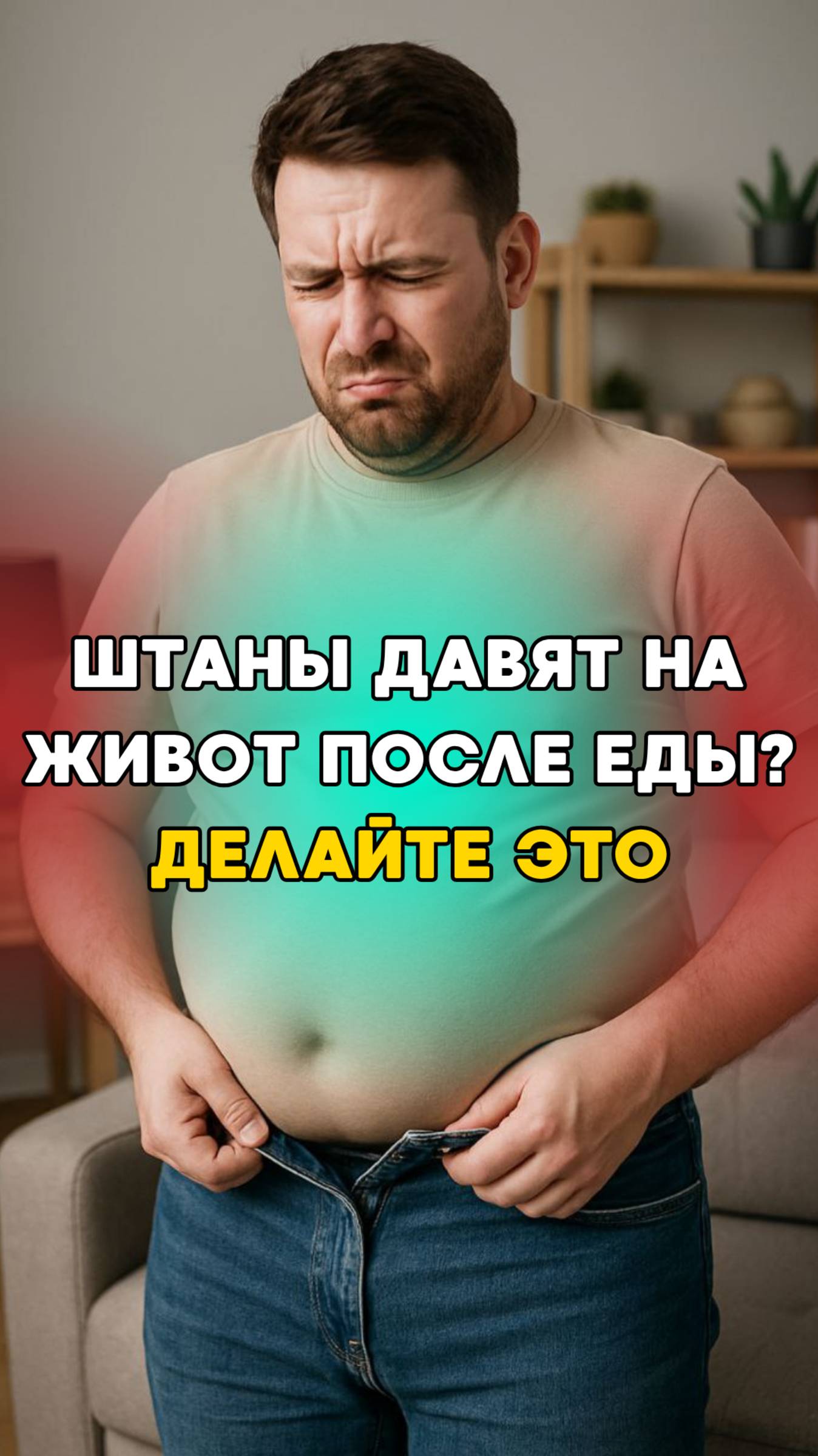 После еды хочется расстегнуть штаны или ослабить ремень из-за того, что живот выпирает?