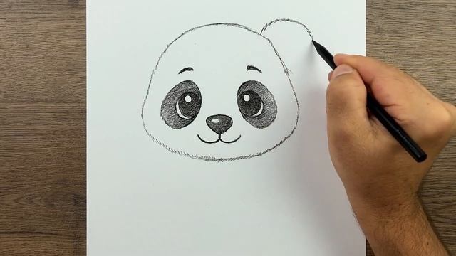 Как нарисовать милую панду карандашом шаг за шагом