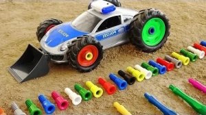 Сборка полицейской машины Играйте в Детские автомобильные игрушки, создавая игрушки для сборки