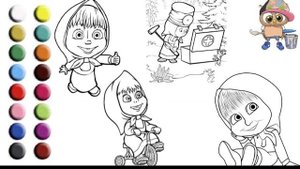 СБОРНИК МАША И МЕДВЕДЬ. Мультик-раскраска. Учим цвета.