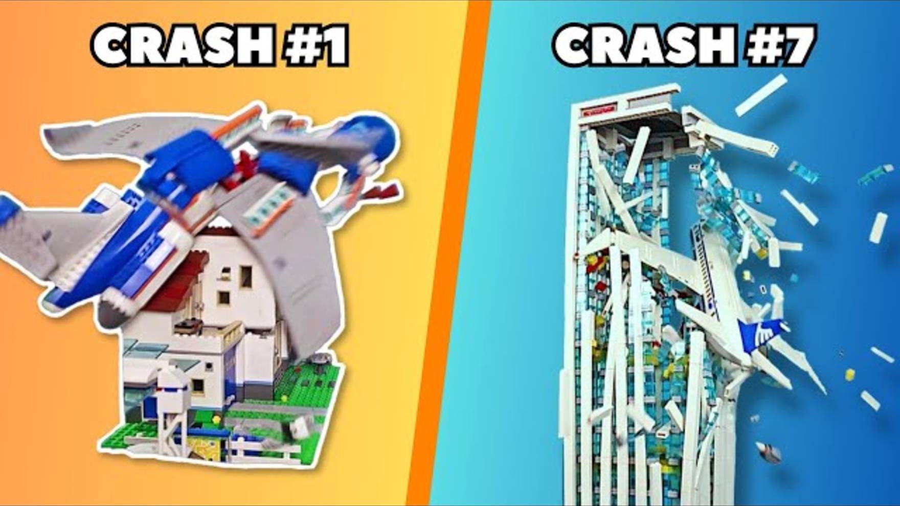 КРУШЕНИЕ САМОЛЁТА ЛЕГО АНИМАЦИЯ МУЛЬТИК! LEGO PLANE CRASHES SLOWED