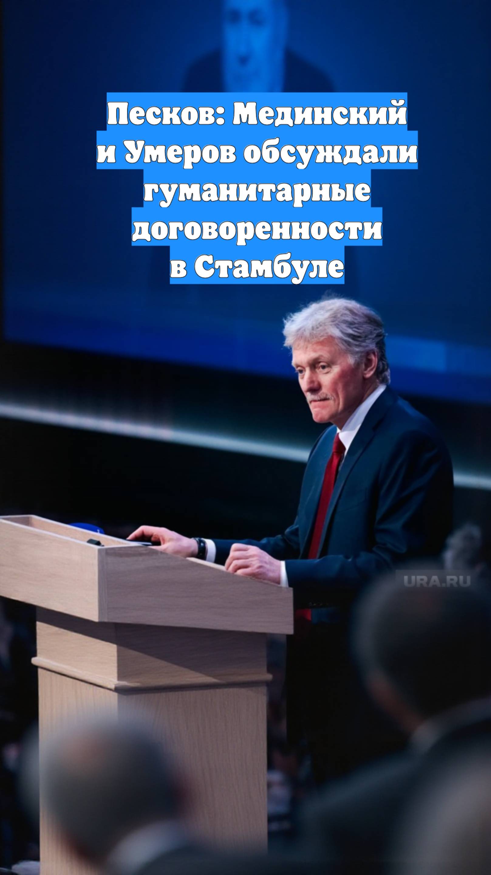 Песков: Мединский и Умеров обсуждали гуманитарные договоренности в Стамбуле