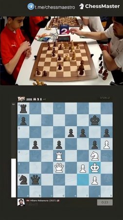 13 летний пацан обыграл Хикару! #шахматы #chess