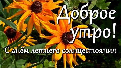 Доброе утро! С Днем летнего солнцестояния! С самым длинным днём в году! Открытка С Добрым утром