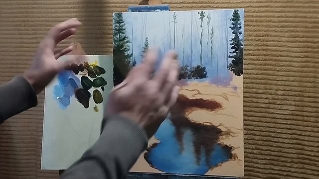 Яркий весенний пейзаж с березами часть #1 живопись маслом для начинающих|уроки рисования 2023