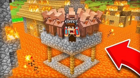 МЫ С ЖИТЕЛЯМИ НЕ УСПЕЛИ ПОСТРОИТЬ БУНКЕР ОТ ЛАВЫ В МАЙНКРАФТ | Компот Minecraft