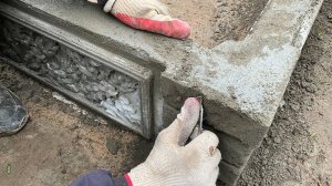 Изготовление клумбы из бетона
