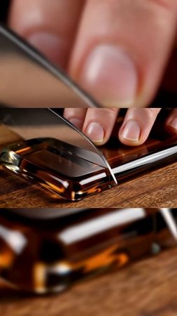 Нарезка стеклянной шоколадки #шортс #АСМР