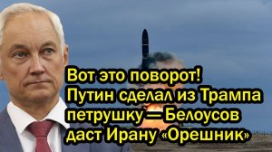 Вот это поворот! Путин сделал из Трампа петрушку — Белоусов даст Ирану «Орешник»