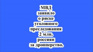 МВД заявило о риске уголовного преследования 2 млн. россиян за дропперство.