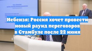 Небензя: Россия хочет провести новый раунд переговоров в Стамбуле после 22 июня
