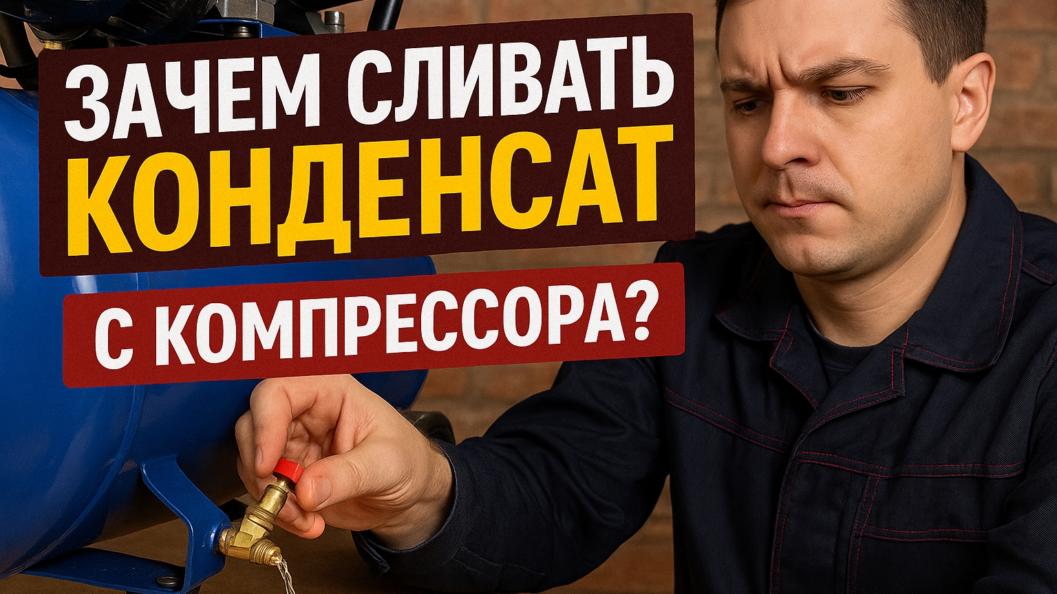 Зачем сливать конденсат с компрессора? Показываю на практике! смотреть онлайн