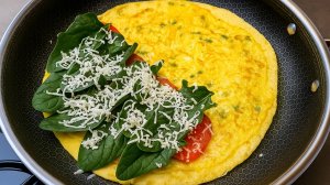 Лепешка с  омлетом и овощами!