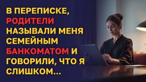 В переписке, родители называли меня СЕМЕЙНЫМ БАНКОМАТОМ и говорили, что я СЛИШКОМ...