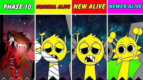 Incredibox Sprunki: Phase 10 Original Alive против Phase 10 New Alive против Phase 10 Newer Alive