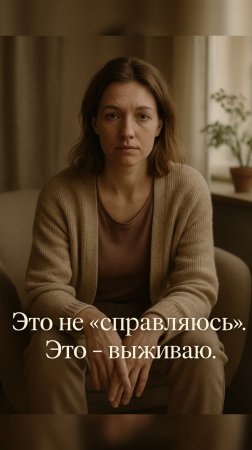 Это не «справляюсь». Это - выживаю.