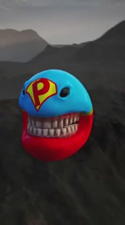 Голова сирены и супермен pac-man
