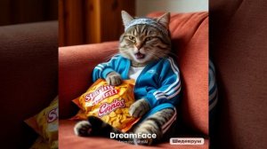 кот с чипсами