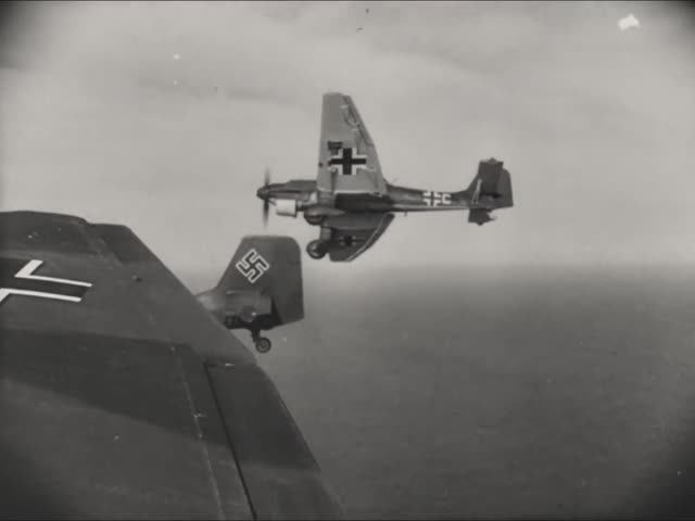 Junkers Ju-87 Stuka dive bombers in action in 1940