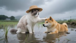 Кошка забрала домой потерявшуюся собаку, чтобы заботиться о ней и готовить вкусную еду #кот #истории
