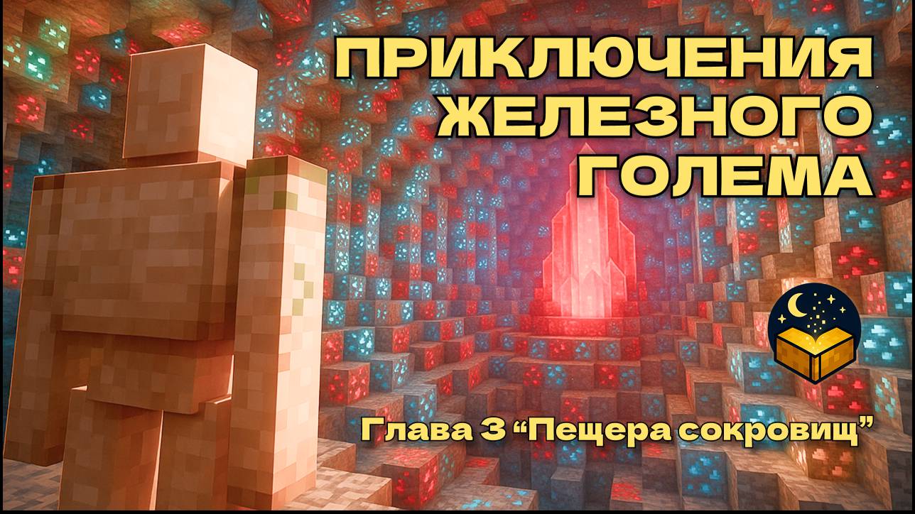 Cказка на ночь | Майнкрафт  видео: Приключения голема - Глава 3. Пещера сокровищ
