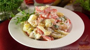 Лучше обычного салата с курицей. КАРТОФЕЛЬНЫЙ САЛАТ С ЖАРЕНЫМ ФИЛЕ