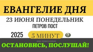 23 июня понедельник Евангелие дня 2025 с толкованием #евангелие