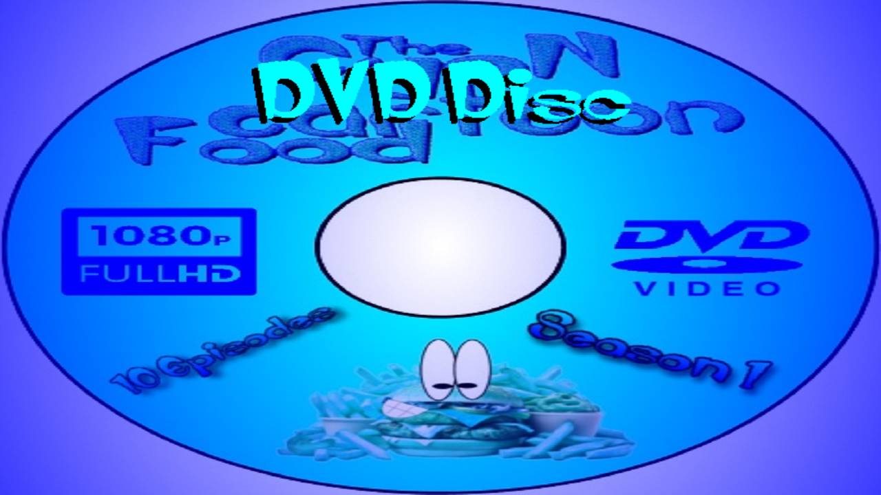 S1 Cyan Cartoon Food DVD Disc