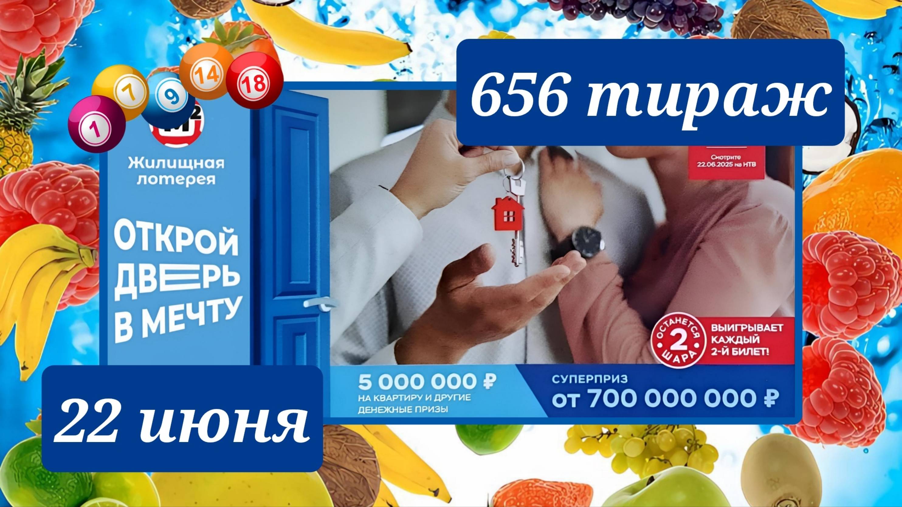ЖИЛИЩНАЯ ЛОТЕРЕЯ 656 ТИРАЖ от 22 июня 2025 года. Проверить тиражный билет СТОЛОТО.