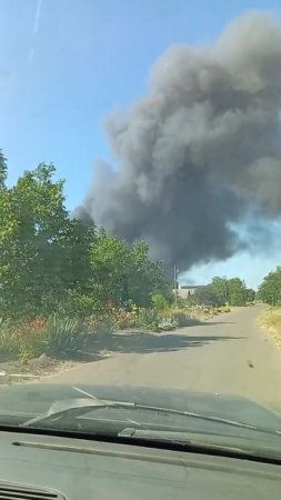 Горящий консервный завод в н.п. Овидиополь Одесской области.