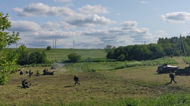 Реконструкция ВОВ. Пудомяги 2025. Атака Красной армии на позиции Вермахта 1944 год.