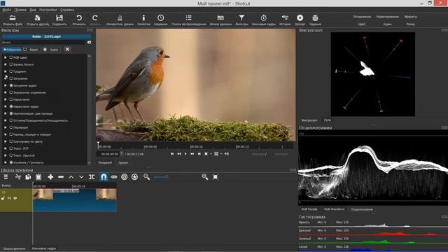 17. Shotcut. Фильтры (Оттенок, Освещенность, Насыщенность)