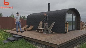 Баня бочка Квадро_хаус 4х6 обзор