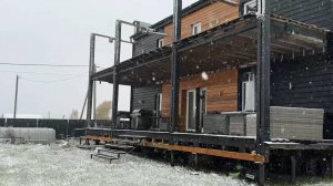 Передвижение дома с монтажом нового фундамента в Малоярославецком районе Калужской области.