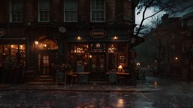 Уютная атмосфера кафе во время дождя смотреть онлайн