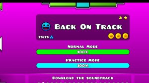 Прошёл Back on track. Играю в geometry dash Lity.