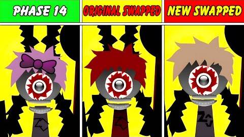 Incredibox Sprunki: Phase14 против Phase 14, но оригинальный поменял местами против Phase 14