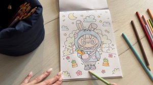 Раскраска лабубу. Раскрашиваю лабубу карандашами #лабубу #labubu