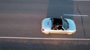 Поездка на кабриолете Daihatsu Copen видеосъёмка с квадрокоптера в Красноярске