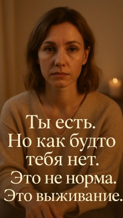 Ты есть. Но как будто тебя нет. Это не норма. Это выживание.