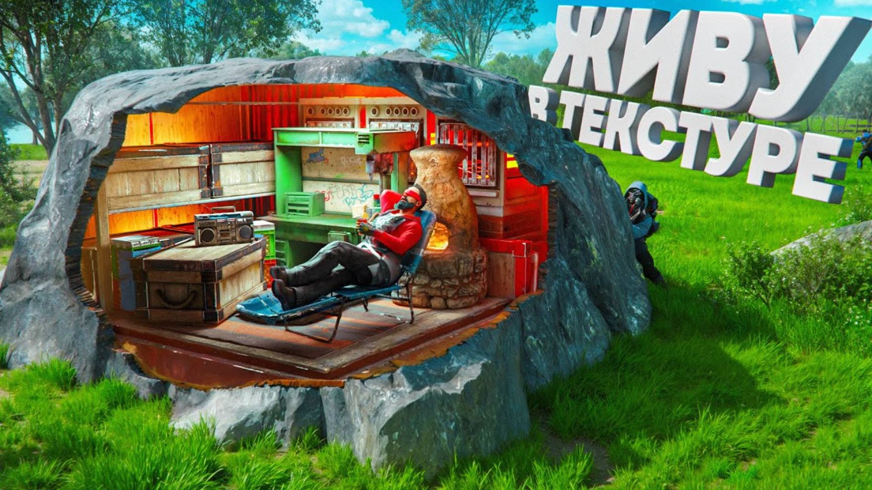 1440p60* БАГ! Жизнь в ТЕКСТУРЕ! Нашу нычку не найдёт даже клан в Rust Раст слипер