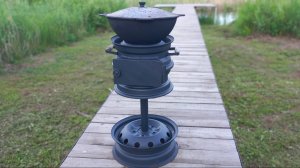 Печка для казана из дисков своими руками