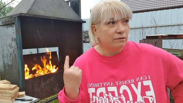Дача. Готовим ужин на костре