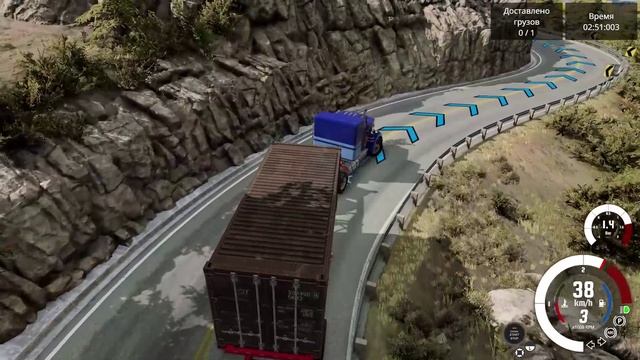 Везем контейнер в большую гору, водила в шоке beamng.