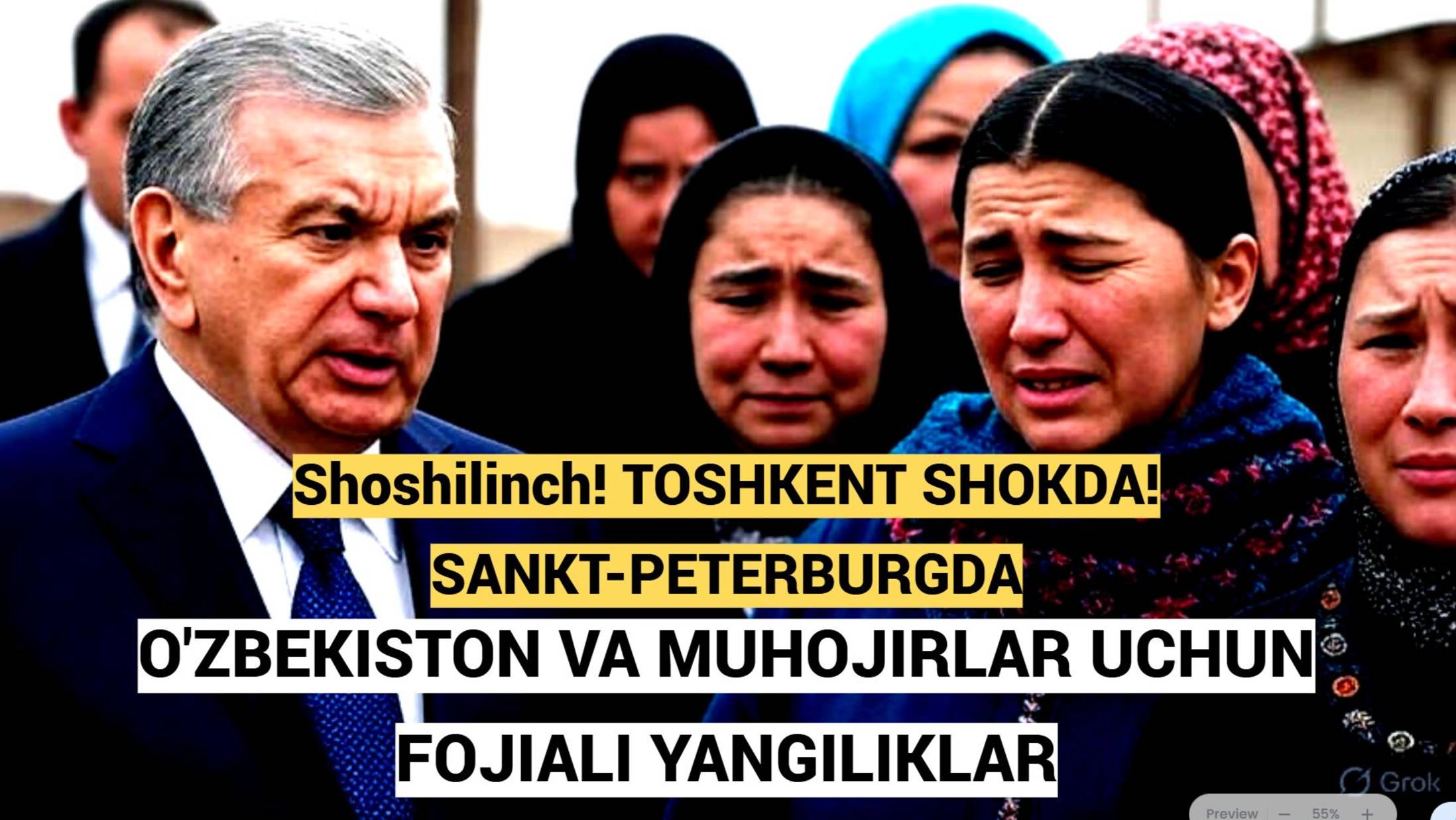 !Shoshilinch! TOSHKENT SHOKDA! SANKT-PETERBURGDA OZBEKISTON VA MUHOJIRLAR UCHUN FOJIALI YANGILIKLAR