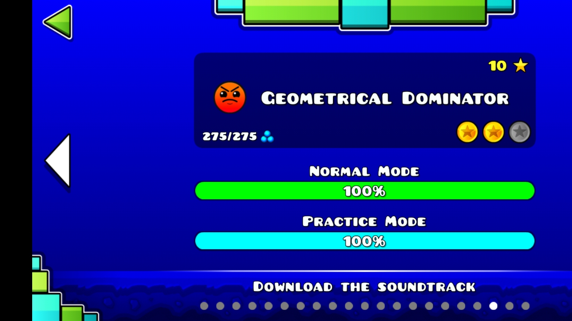 Прошёл geometrical dominator. Играю в geometry dash Lity.